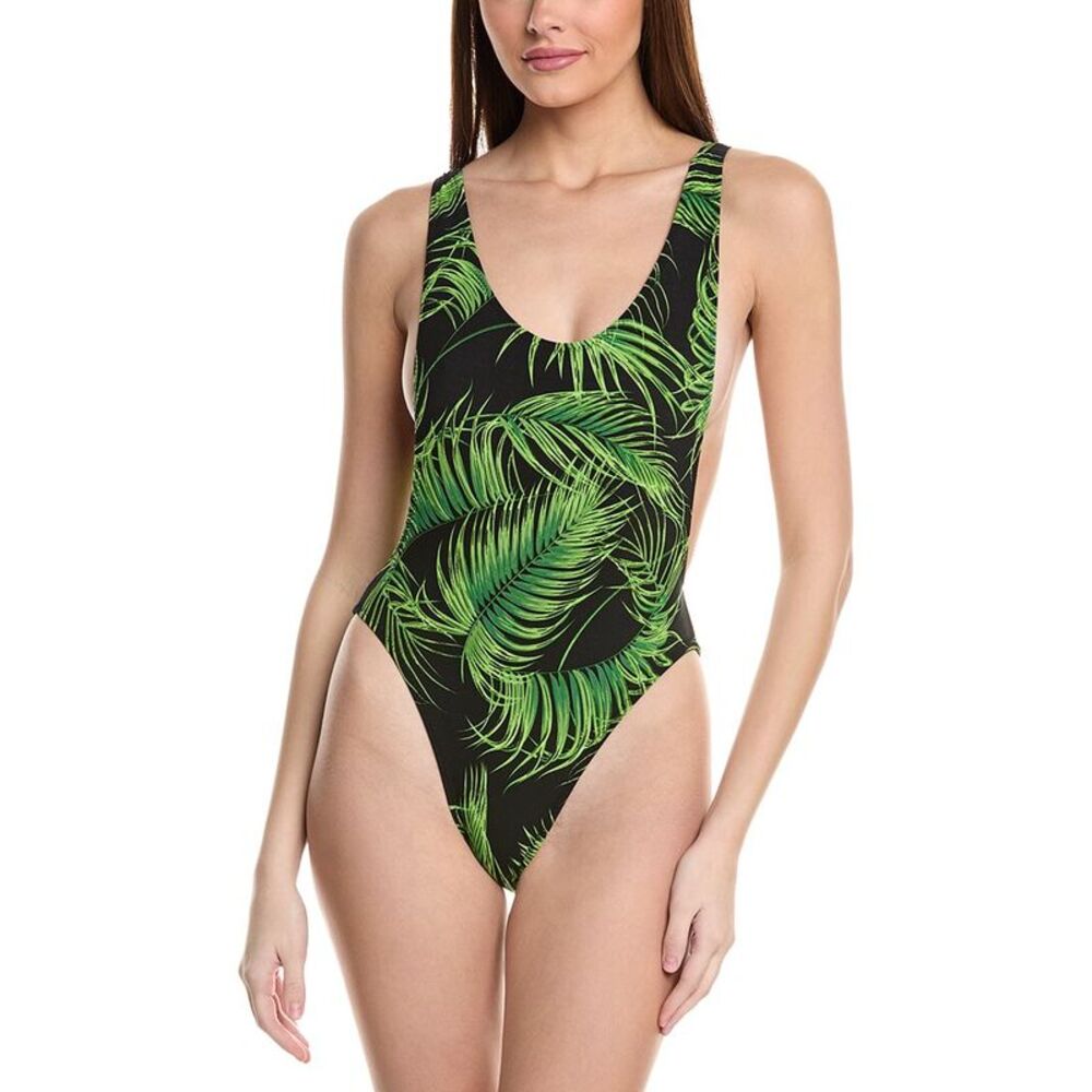 Norma Kamali Womens Marissa One-Piece, Green - Picture 1 of 4